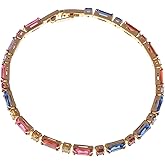 Alilang Sparkly Multicolored Cubic Zirconia Tennis Bracelet for Women Wedding Mothers Day Jewelry
