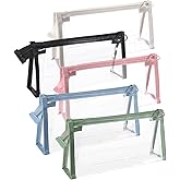 Jeqqinuz 5PCS Clear Pencil Pouch with Zipper, Transparent Pencil Pouch, Clear Makeup Bags Cosmetic Bag Pen Case for Office Travel, Multi function Stationery Toiletries Organizer for Adults Teen
