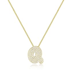 KissYan Bubble Letter Necklace, 14K Gold Plated
