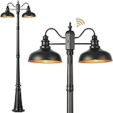 VIANIS Outdoor Post Light, Dusk to Dawn Farmhouse Outdoor Lamp Post Light, Anti-Rust Black Outdoor Light Post Lamp, Waterproo