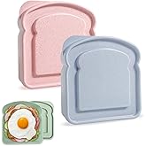 monoan Sandwich Containers, Plastic Sandwich Box Container, Reusable Toast-Shaped Lunchbox, BPA-Free Food Storage with Lid, Microwave & Dishwasher Safe, for Sandwiches, Fruits, Snacks (2PCS-B)