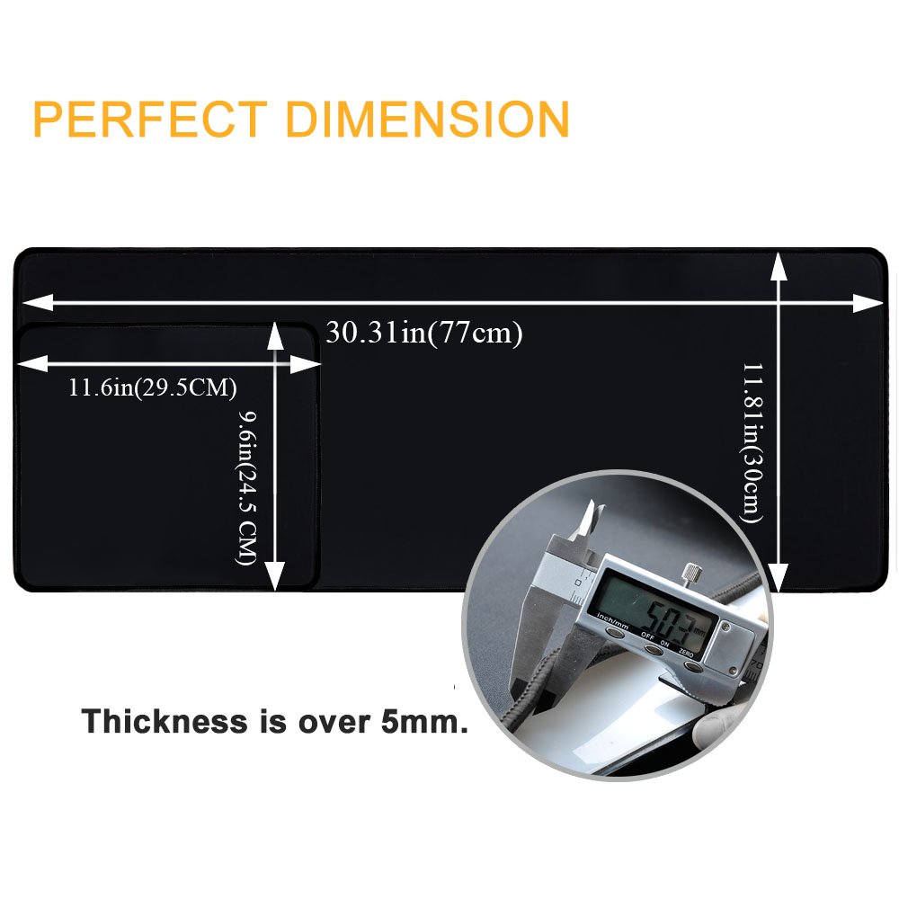 Gaming Mouse Pad,Qcute Large Wateproof Mouse Mat,Stitched Edges Non-Slippery Rubber Base Mats with Smooth Surface and Precise Tracking,Soft and Durable (L 11.6 x W 9.6\