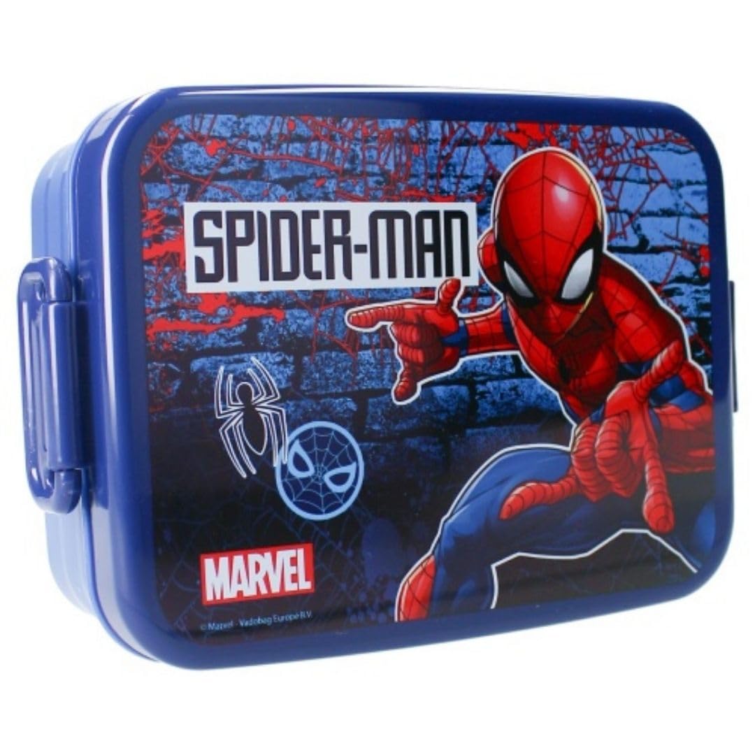 My sweety pop - Lunch box - Spiderman - for children - nursery - school - holiday - meal - 16 cm - for boys - blue - gift idea
