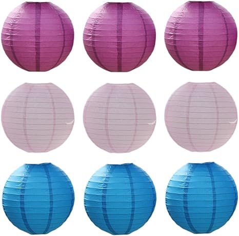 Amazon Co Jp Yiyilai ９個セット 手作り 紙提灯 セット イベント 飾り パーティー 飾り付け 祭り 結婚式 屋台 カラフルq 40cm ホーム キッチン