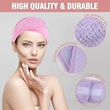 KinHwa 3 Pack Spa Facial Headband Purple Microfibre Adjustable view 6