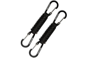 REHTAEL Paracord Braided Carabiner Keychain Lanyard Strap, Hanger Stroller Hook w/2 Carabiner Clips for Water Bottle Backpack
