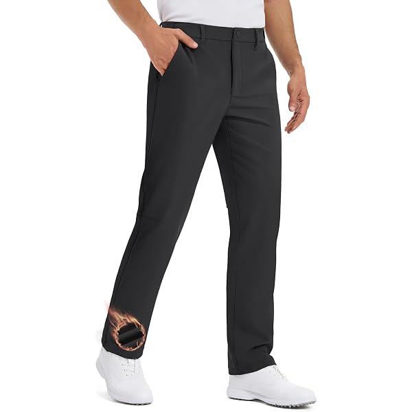 IDEALSANXUN Fleece Lined Pants for Mens Straight Leg Casual Stretch Dress  Pants(Navy, 30x30) at Amazon Men's Clothing store