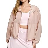 altiland Ultra Light Workout Hooded Jacket for Women, UPF 50+ Full Zip Athletic Gym Running Jackets with Pockets