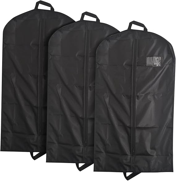 3 Polyester Garment Bag with Gusset, Clothes Cover for Suits Pants