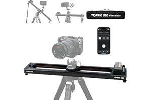 Accsoon Toprig 24''/60cm Camera Slider Motorized, Button/APP Control Speed Adjust/Time-Lapse/Loop Mode/Panoramic Motor Dolly Rail Slider, Compatible with Gopro Phone DSLR Camera for Photography (S60)