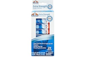 Elmer's Extra Strength Glue Sticks, Washable, 8 Grams, 24 Count - Poster, Vision Board, Back to School Supplies, #1 Teacher Brand