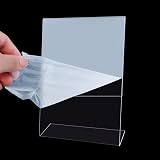 ROSSHINE A4 Acrylic Sign Holder 5 Pack L-Shape Clear Perspex Display Stand view 4