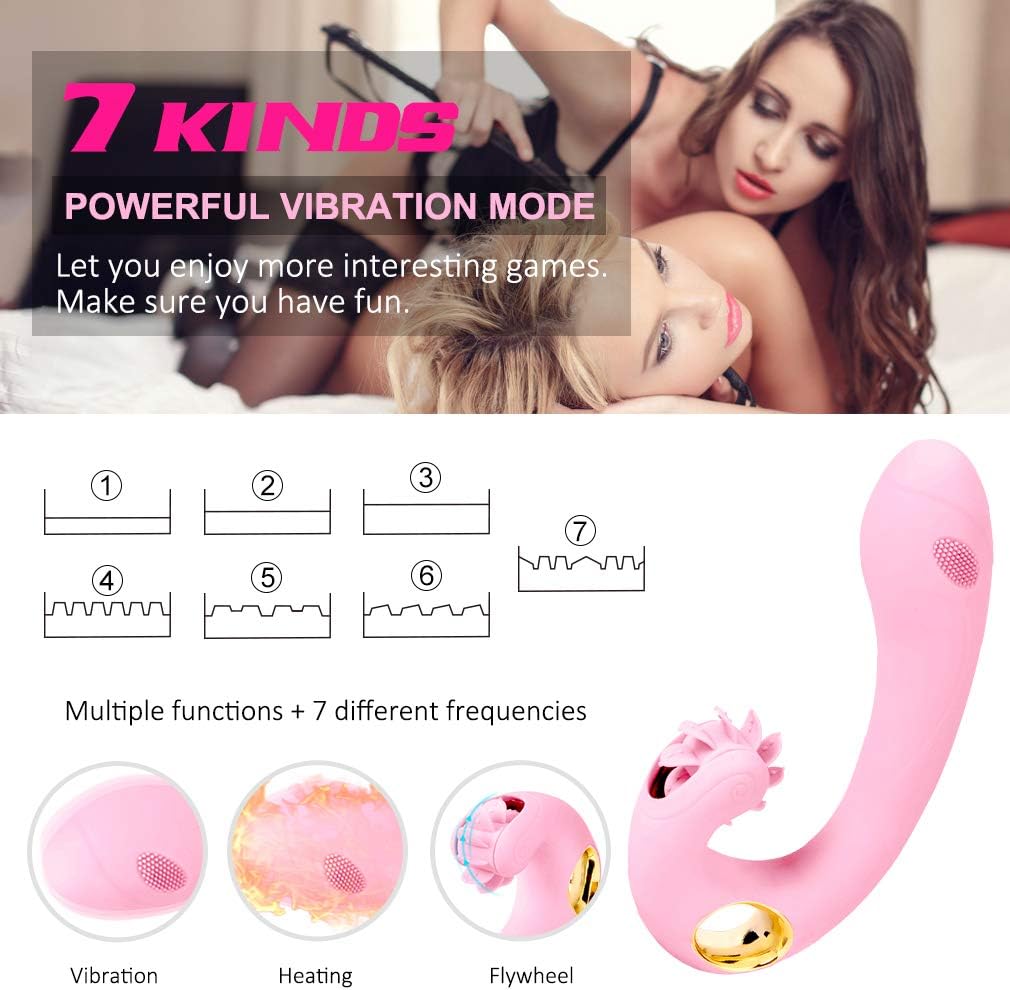 Smart Heating Clitorial Toy for Women,7 Modes Vibration &Rotating Tongue Vibrating Simulator Vibration Underwear T-Shirt