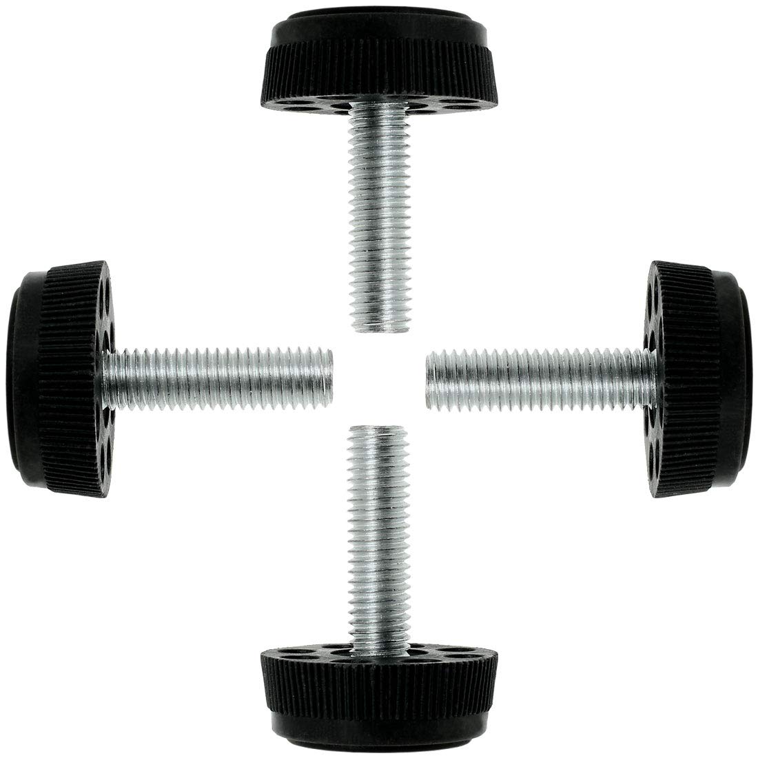 Sourcingmap M8 x 28 x 30mm Furniture Glide Leveling Feet Adjustable Leveler Floor Protector for Table Cabinet Sofa Leg 4 Pack