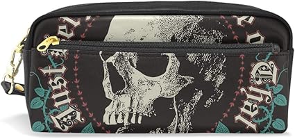 Amazon 筆箱 ペンケース ドクロ バラ かっこいい 高校生 大容量 おしゃれ Pu 女の子 筆入れ シンプル 文房具 ポーチ 化粧ポーチ 収納ケース 学生用 仕事用 革18 ペンケース 文房具 オフィス用品