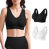BESTENA Comfort Bra, 2 Pack Seamless Removable Pads