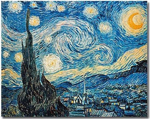 Starry Night by Vincent Van Gogh Art Print Size: 80 cm x 60 cm Ungerahmter on High Quality Paper, Museum Art