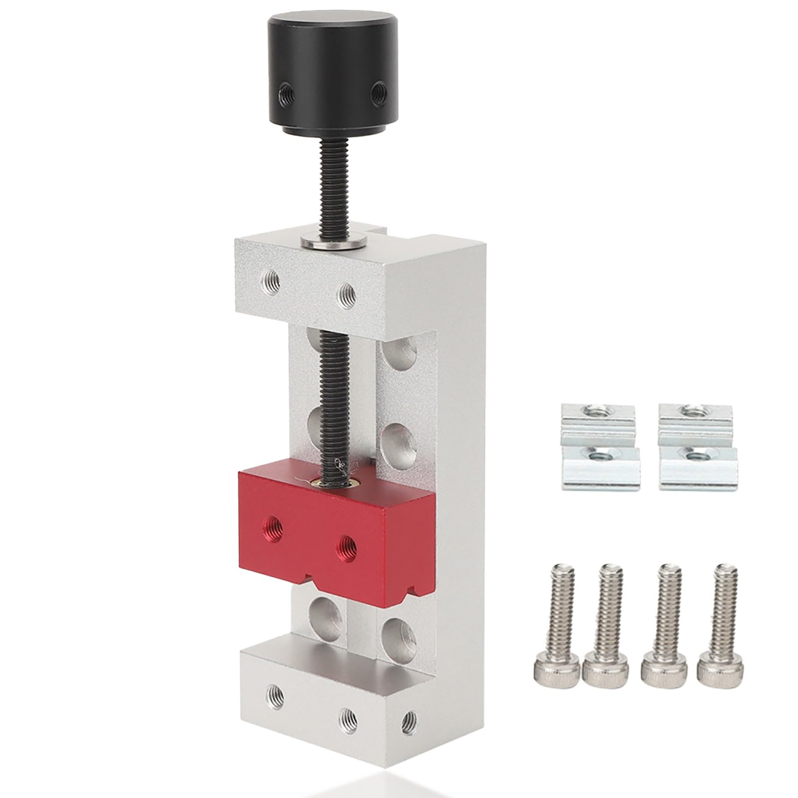Aluminum Alloy Mini Bench Vice Clamp - Flat Clamp, CNC Machined, Parallel Table Vise for Industrial, Workshop, Watch Repair, Sculpture, Craft, Jewelry, DIY Carving