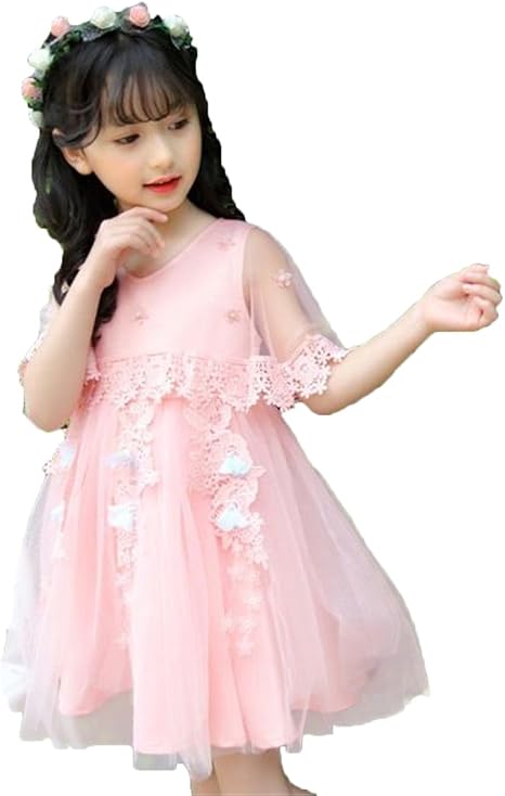 Amazon Jiangweiガールズ 女の子 半袖 ボレロ付き ワンピース ふわふわ ドレス おしゃれ お嬢さん 夏 人気 110 160 ビーチ 花柄 フレアスカート フォーマル 通販