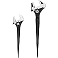 MAXPOWER 2PCs Adjustable Spud Wrench Set, 12 inch Spud Wrench, 16 inch Reversible Jaw Adjustable Wrench with Hammer Head and Pipe Wrench Function