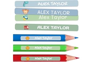 100 Personalised Sticky Labels for Pencils and Ballpoint Pens School Stickers with Name for Marking Items Waterproof Stickers