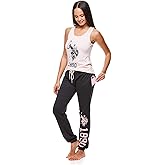 U.S. Polo Assn. Women's Lace Racerback Tank, Lounge Pants with Pockets Valentines Gifts for Her