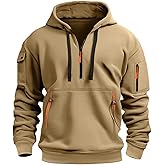 MANTORS Men's Fleece Hoodie Casual Long Sleeve 1/4 Zipper Pullover Sweatshirts