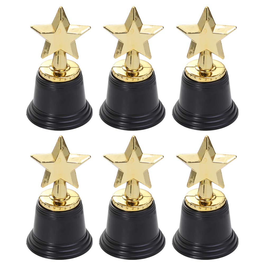 NUOBESTY 12pcs Star Gold Award Trophies Golden Star Trophy for Awards Winners Winning Prizes Competitions Kids Party Favors