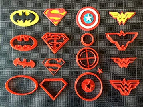 Super Hero Cookie Cutter (Set A) / Fondant Cutter/Cupcake Topper - (14pc Set) (2in)
