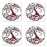 Lunarable Tree of Life Coaster Set of Four, Tree of