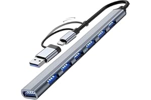 USB Hub 3.0 with 7 Ports, VIENON Aluminium USB C to USB 3.0 Hub for MacBook, Mac Pro/Mini, iMac, Ps4, PS5, Surface Pro,Flash Drive, Samsung