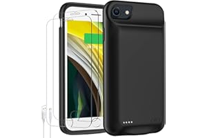 JBUBN Battery Case for iPhone 6/6s/7/8/SE(2020/2022), Newest 10000mAh Rechargeable Portable Protective Extended Charger Case Compatible with iPhone 8/7/6s/6/SE2/3 (4.7 inch) Charging Case & Carplay (Black)
