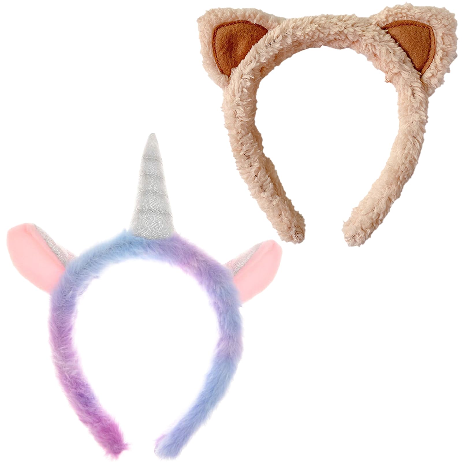 BDSHUNBF 2PCS Animal Headbands - Ears Headband for Fancy Dress, Girls Costume Party Decoration - Easter, Halloween for Adults, Kids