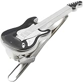 Black Electric Guitar Tie Clip Tie Bar