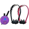 Educator E-Collar Humane Dog Training Collar with Remote, 100 Safe Tapping Stimulation Levels, Night Light, Waterproof, Rechargeable, 1/3 Mile 2 Small Dogs, Purple