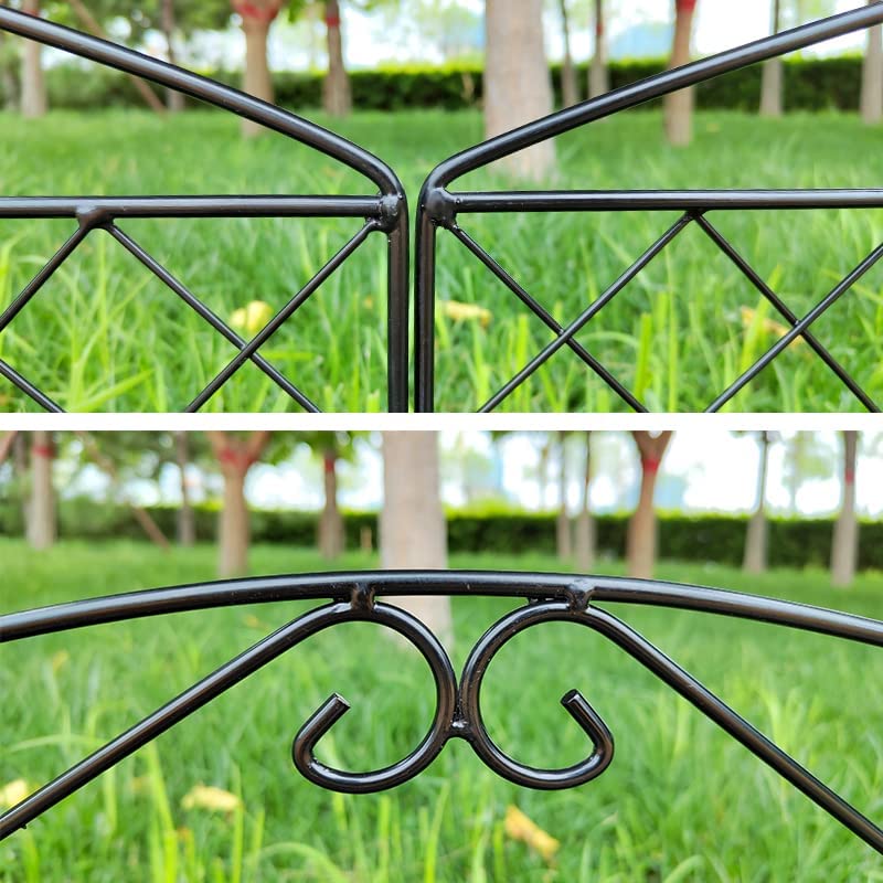 Thealyn Decorative Garden Fence 44cm (H) x 3m (L) Barrier Fence Panels Outdoor Rustproof Metal No Digging Fencing Border for Yard Patio Flower Bed