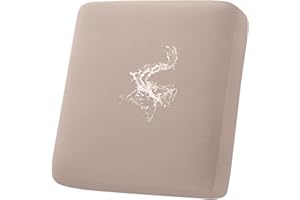 hyha Waterproof Couch Cushion Covers, Stretch Sofa Couch Seat Slipcover for Dog Washable, Non-Slip Waterproof Outdoor Cushion Covers for Patio Furniture Replacement (1 Piece for Small, Taupe)