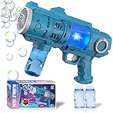 Bubble Gun for Kids, Automatic Bubble Machine Gun, 20-Hole Bubble Gun Blaster for Kids with 100ml Bubble Solution & LED Light, Easter, Party Favor, Halloween Toys, Outdoor Toys for Boys and Girls