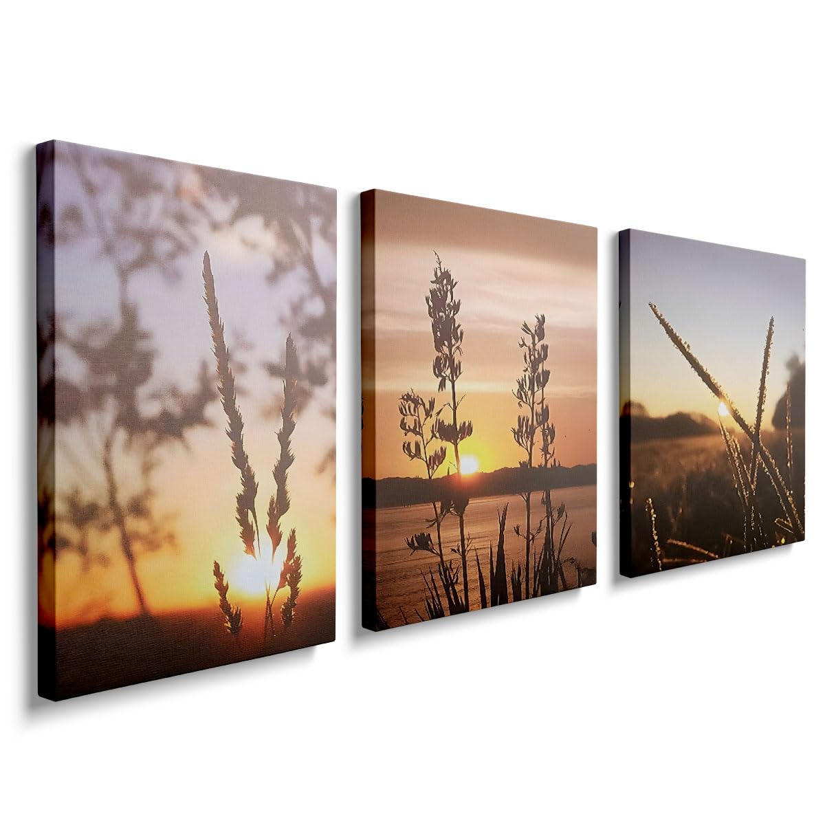 Framed Canvas Print Wall Art Set Lake Landscape Nature Abstract Illustrations Fine Art Decorative Nordic Rustic for Living Room, Bedroom, Office - 16"x12"x3, YH046