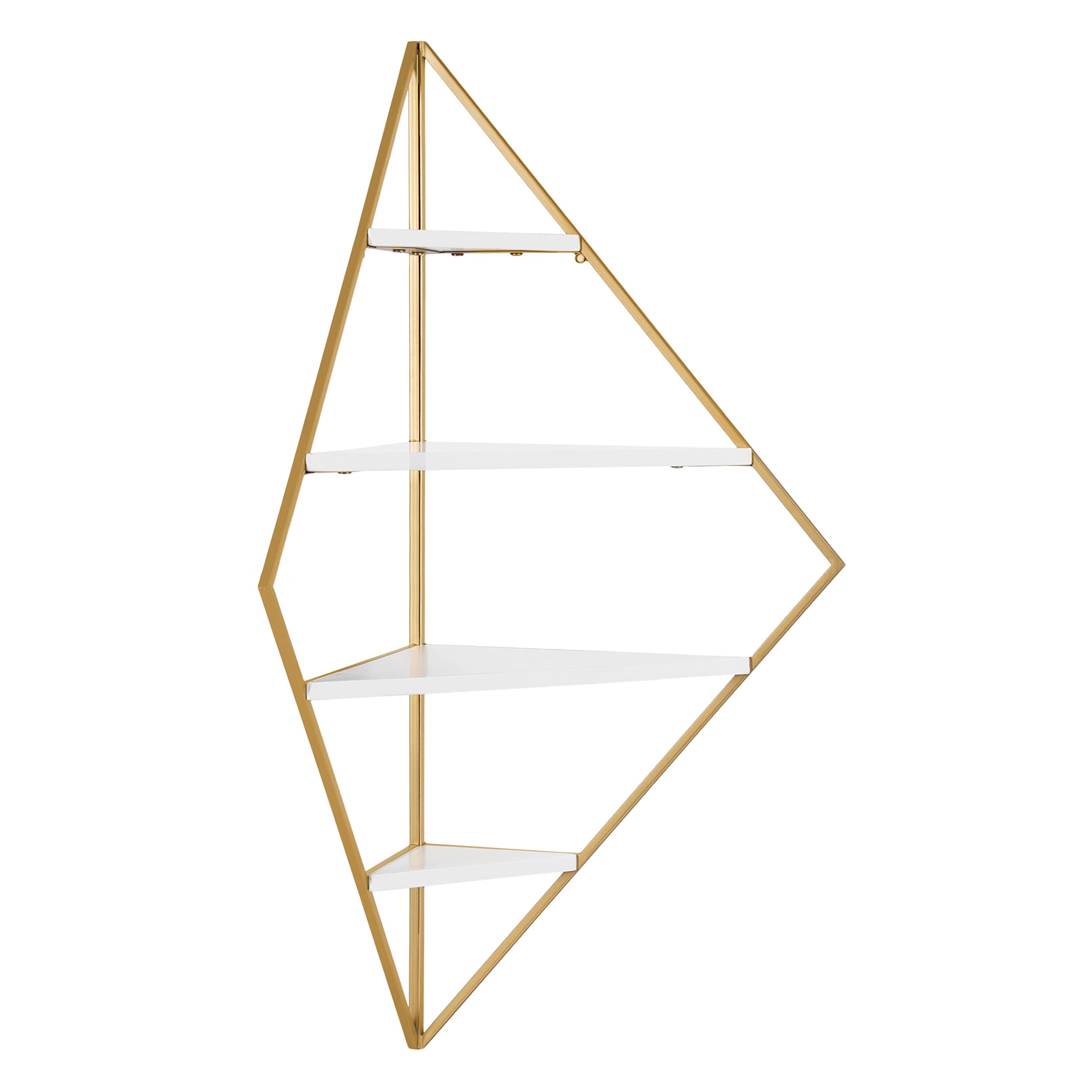 Kate and Laurel Melora Modern Glam Corner Shelf; 24 x 17 x 38; White ...