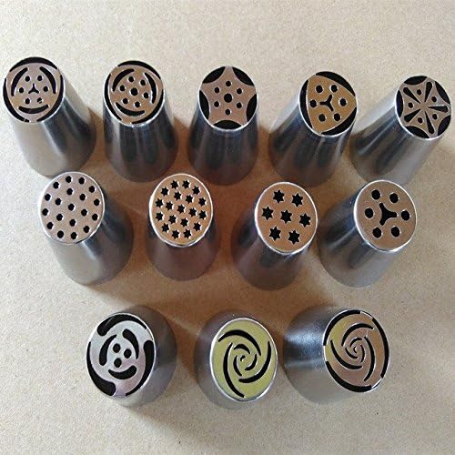 12pcs/lot Stainless Steel Russia Tulip Piping Nozzles Set Cake Decoration Pastry Icing Tip Baking Tools Bakeware DIY