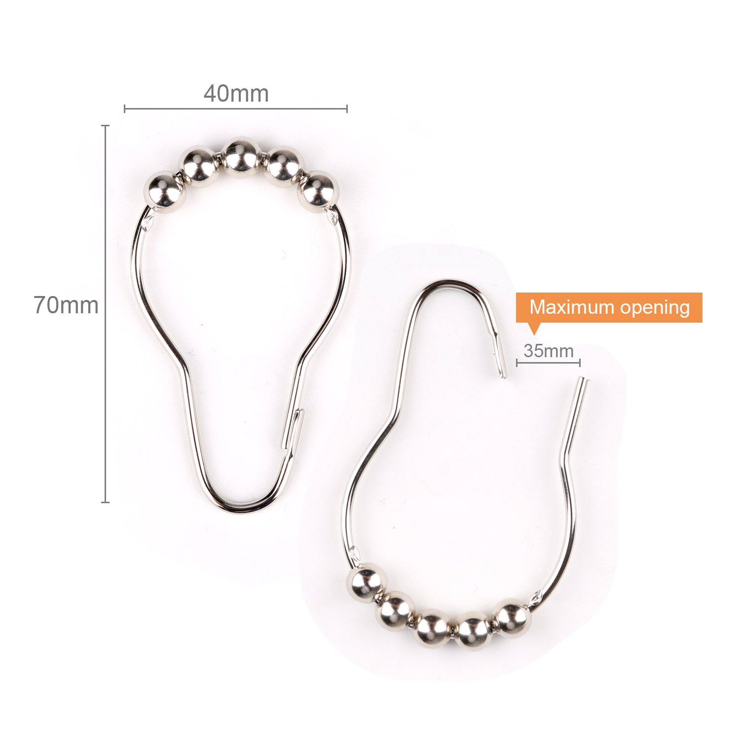 Hogar y cocina Wimaha Ganchos para cortina de ducha acero inoxidable