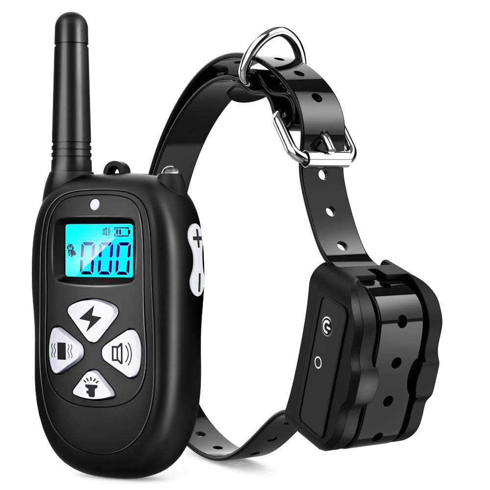 Tebaba Dog Training Collar 1000ft Remote 2018 Upgraded Dog Shock Collar Rechargeable & IPX67 Waterproof Electric Shock Collar with Beep Vibration and Harmless Shock for Small,Medium and Large Dogs
