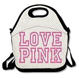 Copdsa V's Secret Love Pink Insulated Personalized Tote Lunch Food Bag Black