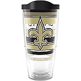 Tervis NFL New Orleans Saints - Hype Stripes Made in USA Double Walled Insulated Tumbler Travel Cup Keeps Drinks Cold & Hot, 24oz, Classic