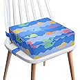 Toddler Booster Seat for Dining Table, 4inch Toddler Cushion, Portable Booster Seats Baby, Adjustable Kids Chair Heightening Booster, Washable Chair Seat Pad Mat for Kids. (Blue)