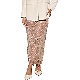 MakeMeChic Women's Sequin Midi Skirts Sheer Fringe Glitter Sparkly Party Club Cover Up Pencil Skirts