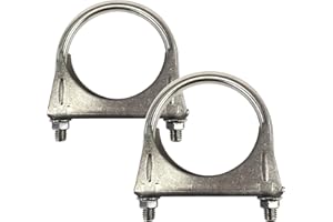 Elifecenter Universal Heavy Duty 3.5" 3-1/2 Inch Exhaust U Bolt Clamp Stainless Steel Saddle Design with Reinforced Ribs