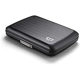 ÖGON -DESIGNS- Aluminum card holder with metal lock, RFID protection against fraud and demagnetization, compact wallet, Smart Case OSLO model