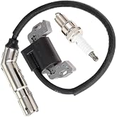 MACHSWON Ignition Coil and Spark Plug Kit Replaces 595304, 799650, Ignition Coil Spark Plug Compatible With Briggs and Stratton Intek 210000 Series 3 Engine Models, Plastic Metal, 2 pcs